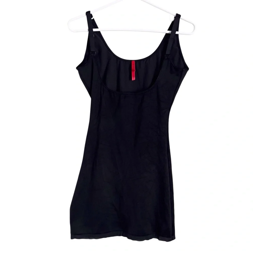 Spanx Slimplicity Open Bust Slip Dress Built In Brief Shapewear Black 990 Large